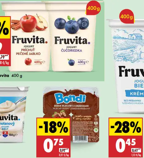 Fruvita jogurt rôzne druhy