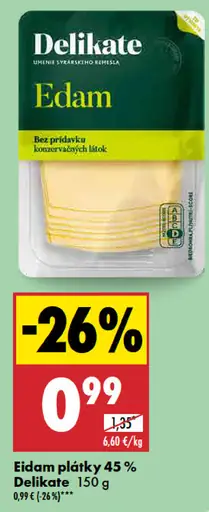 Delikate Eidam plátky 45%