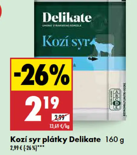 Delikate Kozí syr plátky