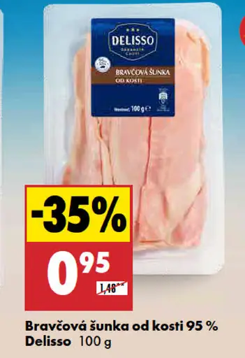 Delisso Bravčová šunka od kosti 95%