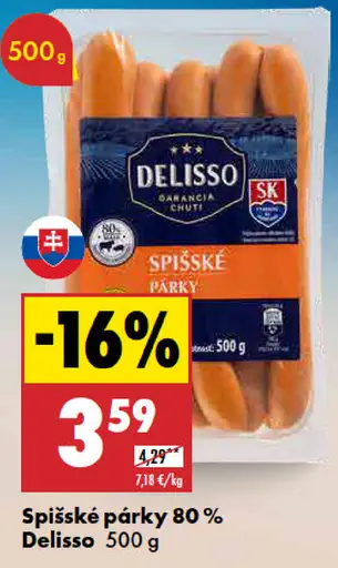 Delisso Spišské párky 80 %