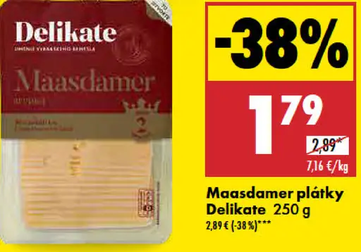 Delikate Maasdam plátky