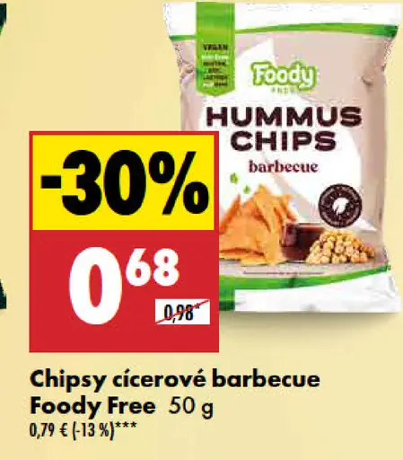 Foody Free Chipsy cícerové barbecue