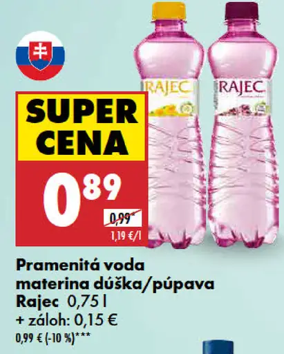 Rajec Pramenitá voda materina dúška