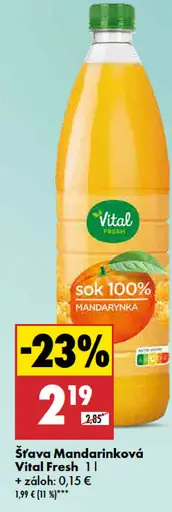 Vital Fresh Šťava Mandarinková