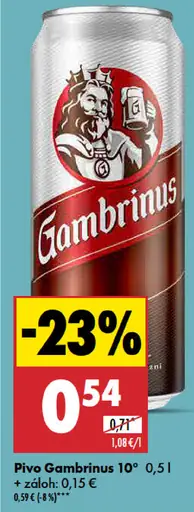 Gambrinus 10° plechovka