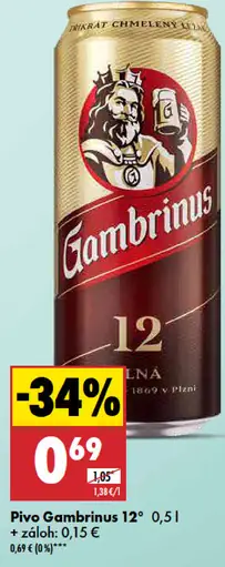 Gambrinus 12° plechovka