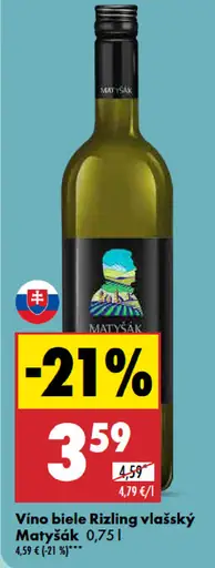 Matyšák Vino biele Rizling vlašský