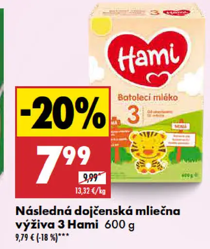 Hami Následná dojčenská mliečna výživa 2