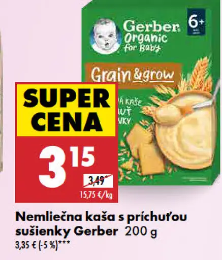 Gerber Nemliečna kaša s príchuťou sušienky