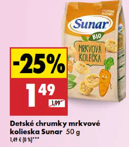 Sunar detské chrumky mrkvové kolieska