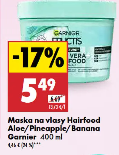 Maska na vlasy Hairfood Aloe/Pineapple/Banana Garnier