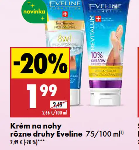 Krém na nohy rôzne druhy Eveline