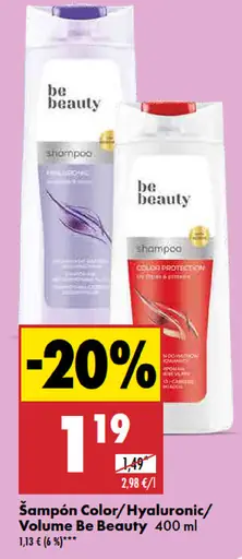 Be Beauty Šampón Color/Hyaluronic/Volume