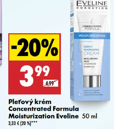 Pleťový krém Concentrated Formula Moisturization Eveline