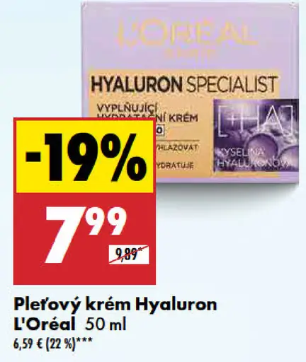 L'Oréal Pleťový/očný krém Hyaluron