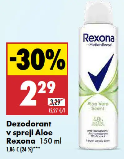 Dezodorant v spreji Aloe Rexona