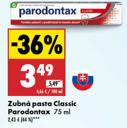 Zubná pasta Classic Parodontax