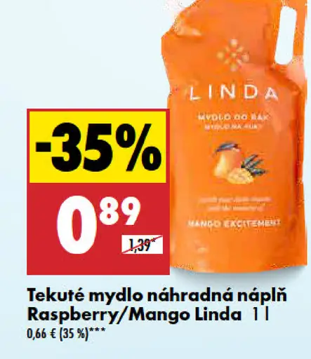 Tekuté mydlo náhradná náplň Raspberry/Mango Linda