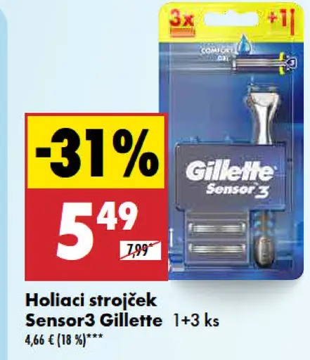 Holiaci strojček Sensor3 Gillette