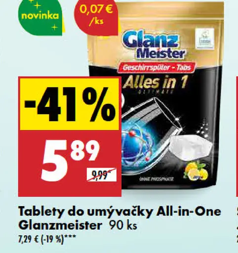 Glanzmeister Tablety do umývačky All-in-One