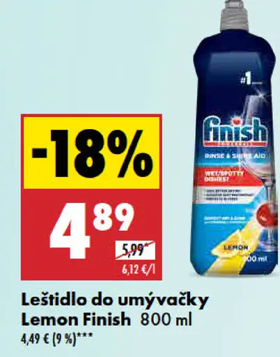 Finish Leštidlo do umývačky Lemon