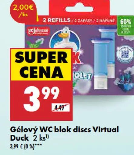 Duck Gélový WC blok discs Virtual