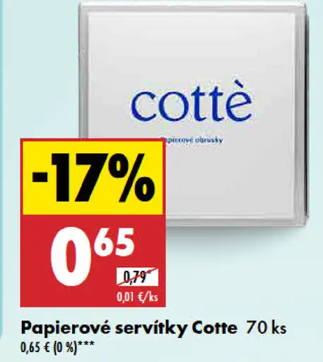 Cottè Servítky papierové