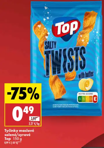 Top tyčinky maslové solené/syrové