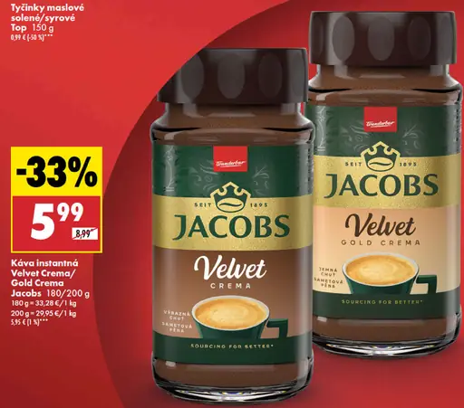 Jacobs káva instantná Velvet Crema