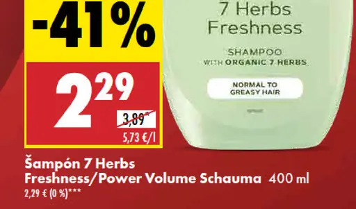 Schauma Šampón 7 Herbs Freshness/Power Volume