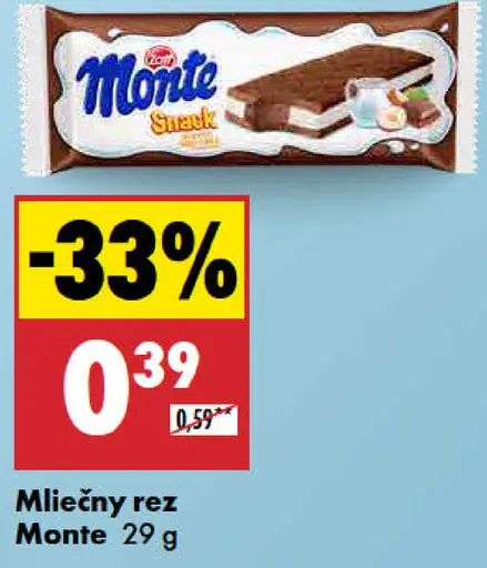 Monte mliečny rez