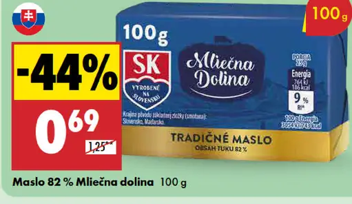 Mliečna Dolina Maslo 82%