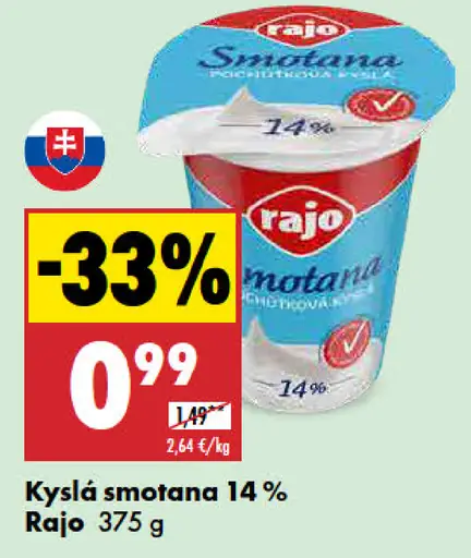 Rajo Kyslá smotana 14%