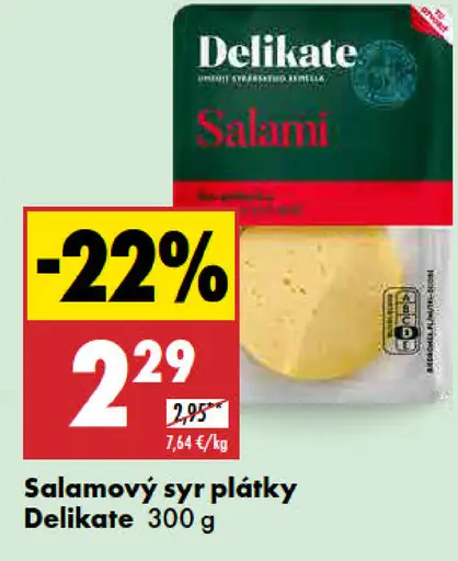 Delikate Salamový syr plátky