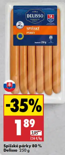 Delisso Spišské párky 80 %