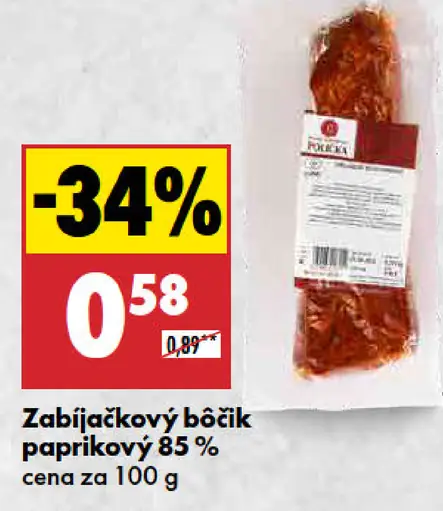 Bravo Zabíjačkový bôčik paprikový 85%
