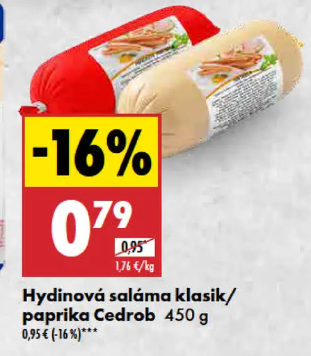 Cedrob Hydinová saláma klasik/paprika