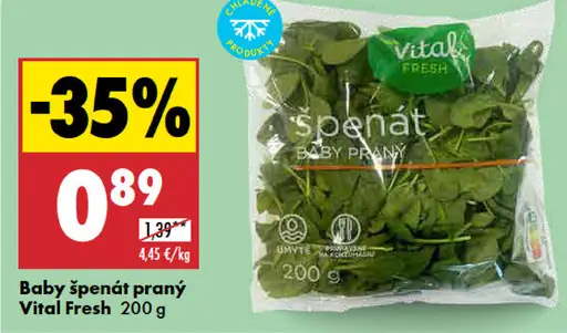 Vital Fresh Baby špenát praný