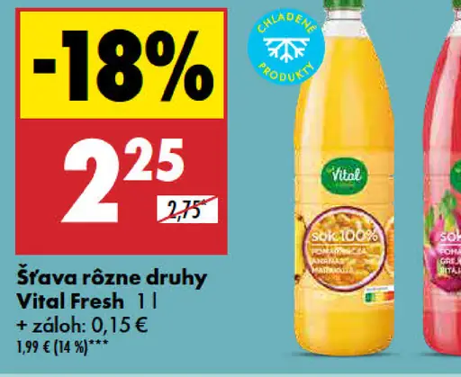 Vital Fresh Šťava rôzne druhy