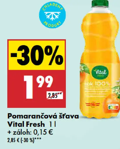 Pomarančová šťava Vital Fresh