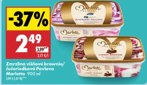 Marletto zmrzlina višňové brownie/čučoriedková Pavlova