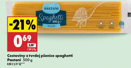Pastani cestoviny z tvrdej pšenice spaghetti
