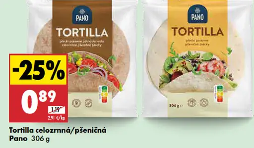 Pano Tortilla celozrnná/pšeničná