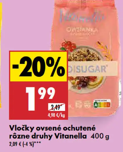 Vitanella Vločky ovsené ochutené