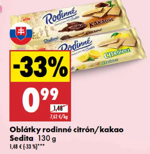 Sedita Oblátky rodinné citrón/kakao