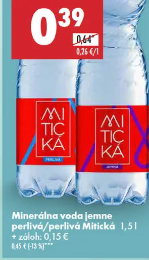 Mitrická Minerálna voda jemne perlivá/perlivá