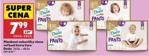 Dada Plienkové nohavičky rôzne veľkosti Extra Care