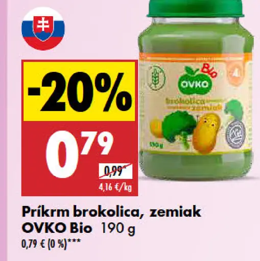 Ovko Príkrm brokolica, zemiak Bio
