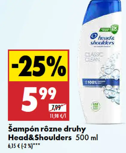 Šampón rôzne druhy Head&Shoulders